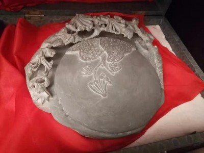老砚台，毛笔，托片处理