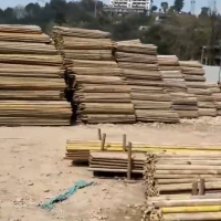 工地上1000吨二手钢管处理