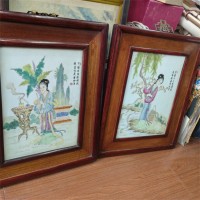 瓷板画收购  红木插排瓷板画  四条屏瓷板画  老瓷器回收热线